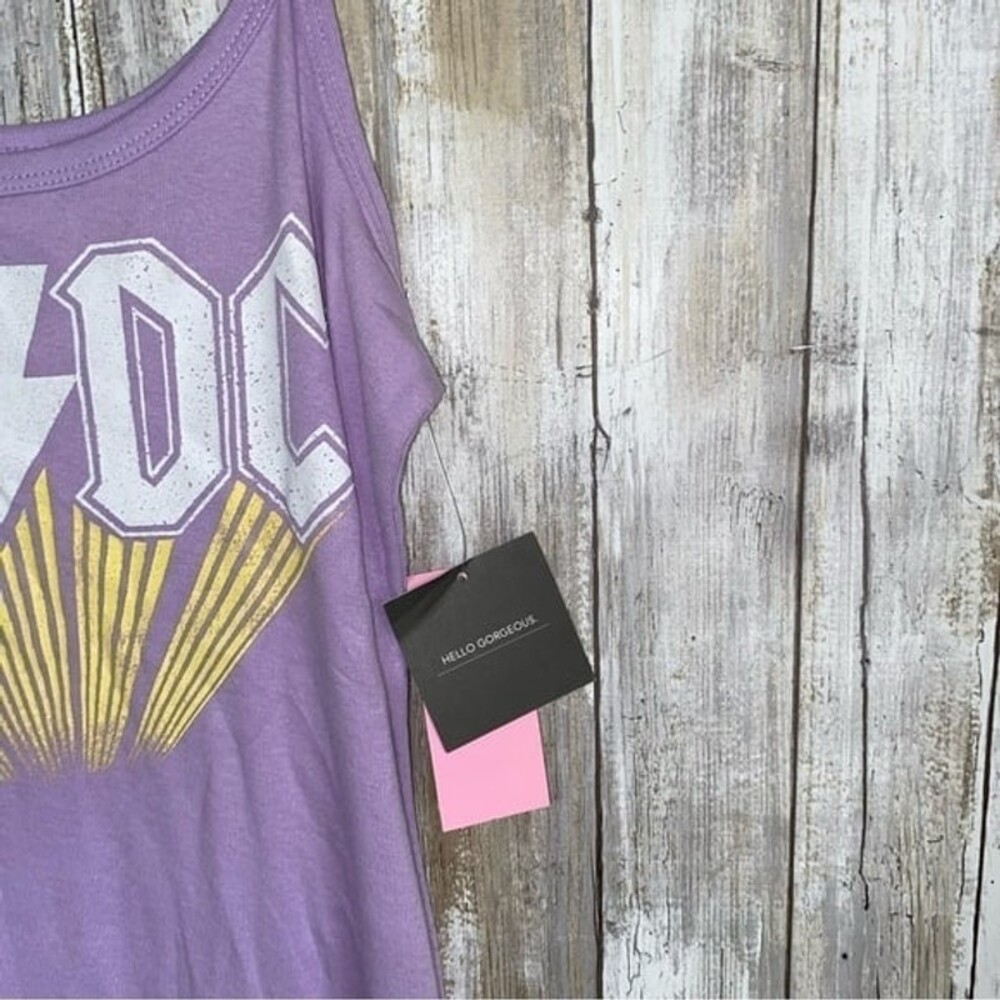 NWT AC/DC Purple Fitted Ribbed Dress - Picture 7 of 7